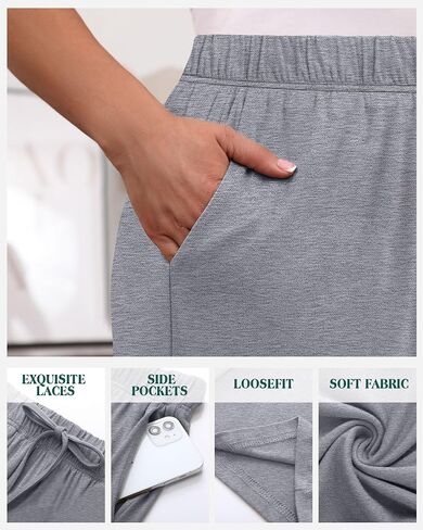 Neer 3 Pack Women's Plus Size Wide Leg Pants High Waisted Lounge Yoga Pants Baggy Drawstring Palazzo Sweatpants with Pockets in Saudi Arabia