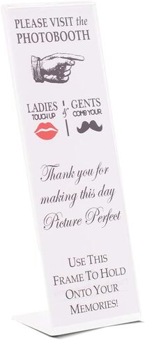 pbf PHOTO BOOTH FRAMES 2x6 Acrylic Sign Holder | 2 x 6 Vertical Stand Up Slanted Sign Holder | Acrylic Stands for Display | Clear Picture Frame, Menu Table Top Stand, Plastic Flyer Holder (25-Pack) in Kuwait