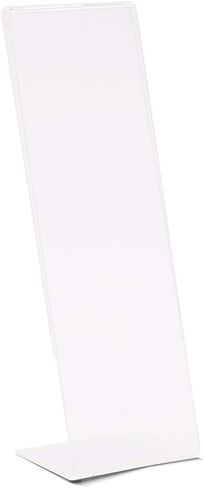 pbf PHOTO BOOTH FRAMES 2x6 Acrylic Sign Holder | 2 x 6 Vertical Stand Up Slanted Sign Holder | Acrylic Stands for Display | Clear Picture Frame, Menu Table Top Stand, Plastic Flyer Holder (25-Pack) in Kuwait