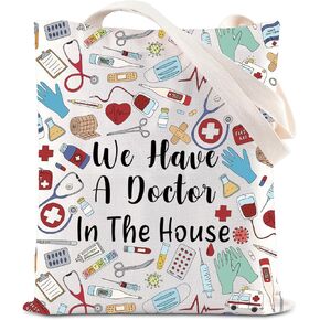 JNIAP Medical Doctor Doodle Tote Bag Hospital Healthcare Worker Appreciation Gift Nurses Week Gifts Medical Staff Grocery Bag