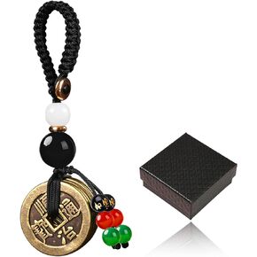 Feng Shui Coins for Good Luck with Chinese Five Emperors Money for Wealth and Success, i Ching Coins for Home, Car, Keychain Decoration
