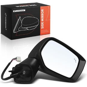 A-Premium Passenger Side Power Door Mirror - Compatible with Subaru WRX 2016-2021 - Heated Manual Folding Black Smooth Outside Rear View Mirror w/Turn Signal and Blind Spot Detection