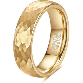 4mm 6mm Hammered Tungsten Carbide Ring For Men Women Plain Domed High Polished Brushed Wedding Bands Engagement Ring