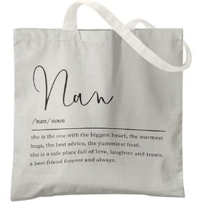 Nannie Nan Definition Canvas Tote Bag,Nanny Grandma Tote Bag, Canvas Bag For Nannie Nanny Mother's Day Gifts