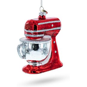 Retro Stand Kitchen Mixer Blown Glass Christmas Ornament