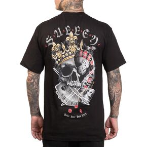 Sullen Men's Make Your Luck Tattoo Lifestyle Graphic Stacked Deck Capsule Standard Short Sleeve Tee