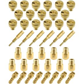42 Pcs Carburetor Jet Kit Fit for Mikuni Main & Pilot Slow Jet N100.604 VM28/486 VM4/042 VM22/210 for Mini Bike Dirt Bike Pit Bike ATV