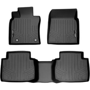 SMARTLINER Custom Fit Floor Mats 2 Row Liner Set Black Compatible with 2018-2022 Toyota Camry Standard Models Only (No Hybrid)