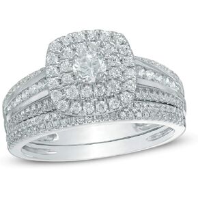 Bridal Set 1-3 Carat (ctw) 5A Cubic Zirconia engagement rings for women Platinum Plated Silver ring Cubic Zirconia rings