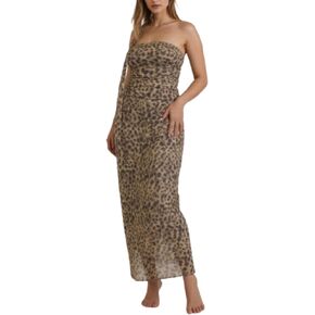 Y2k Two Piece Skirt Set for Women Leopard Print Top Cheetah Tube Top Leopard Skirts for Women Cheetah Skirt Outfit