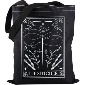 PWHAOO Funny Cross Stitch Tote Bag The Stitcher Tote Bag The Stitcher Tarot Card Gift Cross Stitch Lover Gift