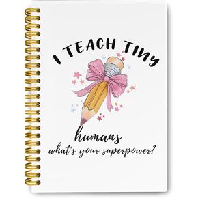 Teacher Gifts It's A Good Day To Tiny Humans Journaling Notebooks, Trendy Coquette Pencil Bows Spiral Notebook, Best Teacher Gifts for Women, Hardcover Spiral Notebooks College Ruled 5.5 x 8.3 in Saudi Arabia