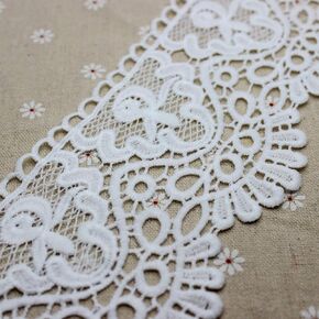IDONGCAI Venice Lace Trim 4 Inch Wide Lace Trim Lace Edge Trim Floral Venice Lace Ribbon Embroidered Lace Wedding Applique DIY Sewing Crafts(Light Purple)