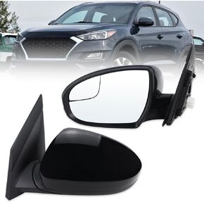 Right Passenger Side Mirror Compatible With 2019 2020 2021 Hyundai Tucson With Manual folding Power glass Black Replace #87620-D3990(3Pins)