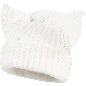 Cute Cat Ears Knit Beanie Women Men Winter Warm Slouchy Hat Y2k Beanies