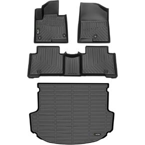 HAFIDI® Floor Mats & Cargo Liner Set Fit for 2013-2018 Hyundai Santa FE Sport All Weather Protection TPE Anti-Slip Car Full Set Floor Liners Custom Accessories - Black