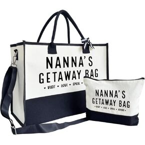 SUSZDOU Grammie Gift, Grammie's Getaway Bag, Canvas Beach Bag, Canvas Tote Bag for Women, Birthday Gifts for Women Her Grammie, Grammie Bag for Picnic Shopping Holiday Camping, Design Beach Tote