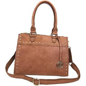 Medium Studded Gun Purse Leatherette Locking Concealed Carry Tote Purse