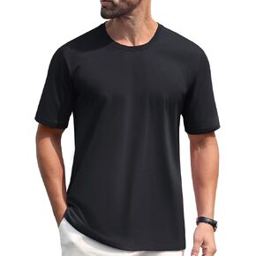 TACVASEN Mens T-Shirts Cotton Plain Summer Tshirt Crewneck Short Sleeve Casual Tee Shirt for Men
