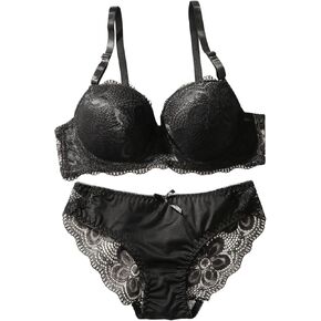 Floerns Women's Floral Lace Bra and Matching Panty Lingerie Set