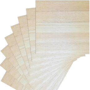 15 Pcs Wood Sheets,Unfinished Balsa Wood Sheets Thin Wood for Crafts,School DIY Projects,Scrabble Tiles,House Aircraft Ship Boat(11.8"x11.8"x1/16")