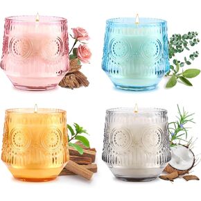 Blackcurrant Rose Scented Candles - Candles Gifts for Women, Soy Candles for Home Scented, Glass Jar Aromatherapy Candles Gifts for Friend, Family, Women, Men