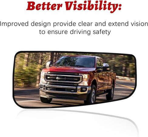 Passenger Right Side Lower Heated Exterior Mirror Glass Replacement Compatible with 2015-2020 Ford F150, 2017-2020 F250 F350 Convex Lens Glass(Passenger Side Lower(RH)) in Saudi Arabia