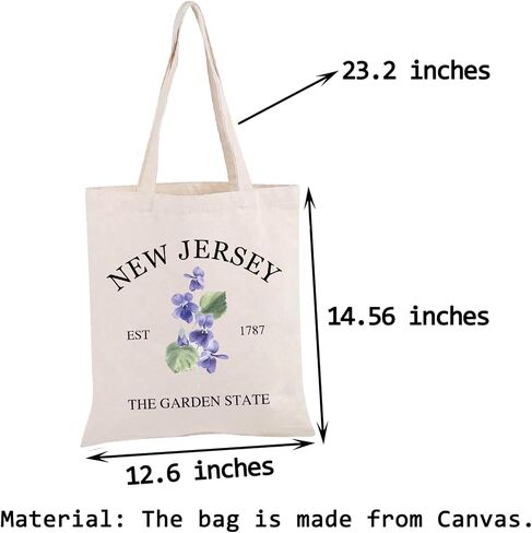 PWHAOO New Jersey State Tote Bag New Jersey Est 1787 The Garden State Tote Bag New Jersey Native Pride Gift in Saudi Arabia