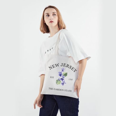 PWHAOO New Jersey State Tote Bag New Jersey Est 1787 The Garden State Tote Bag New Jersey Native Pride Gift in Saudi Arabia