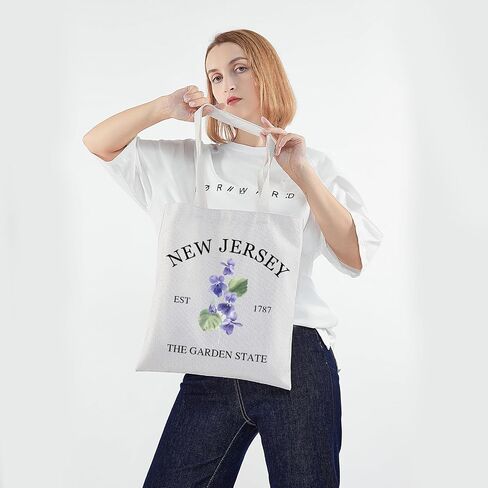 PWHAOO New Jersey State Tote Bag New Jersey Est 1787 The Garden State Tote Bag New Jersey Native Pride Gift in Saudi Arabia