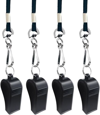 Outdoors Plastic Black Whistles Set of 2 for Coach and Referee Crisp Sound Whistles in Saudi Arabia
