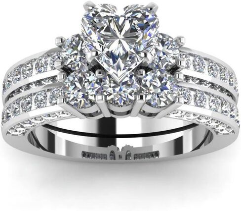 Yellow Gold Filled Bridal Sets 1CT Heart cut Cz Engagement Ring 2pcs Womens Wedding Ring Sets in Kuwait