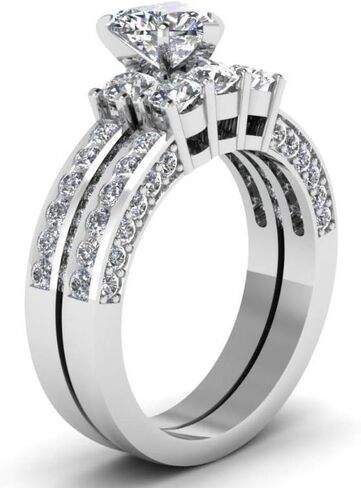 Yellow Gold Filled Bridal Sets 1CT Heart cut Cz Engagement Ring 2pcs Womens Wedding Ring Sets in Kuwait