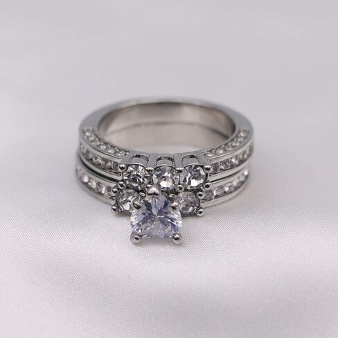 Yellow Gold Filled Bridal Sets 1CT Heart cut Cz Engagement Ring 2pcs Womens Wedding Ring Sets in Kuwait