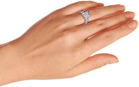 Personalize Timeless Classic Simple AAA CZ Square Princess Cut Solitaire Promise Engagement Ring For Women .925 Sterling Silver Cubic Zirconia Pave Side Stone Band in Kuwait