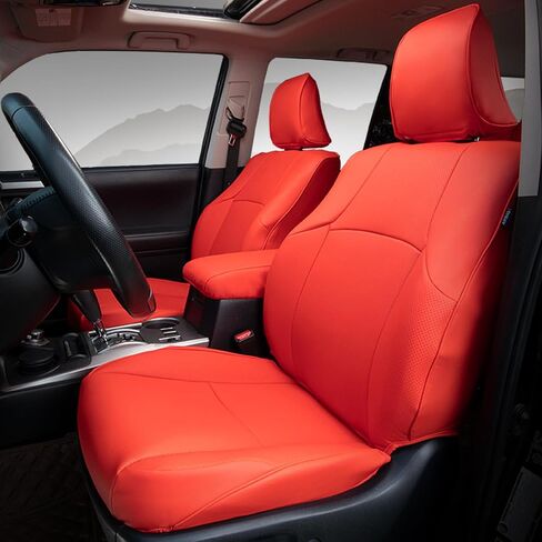 CoverCenter® for Toyota 4Runner Seat Covers 2011-2024(2-Row,5 Seats Model ONLY),Custom-Fit Full Set Bright Red Seat Cover for 4Runner 2024 2023 2022 2021 2020 2019 2018-2011 Luxury Leather Accessories in Saudi Arabia