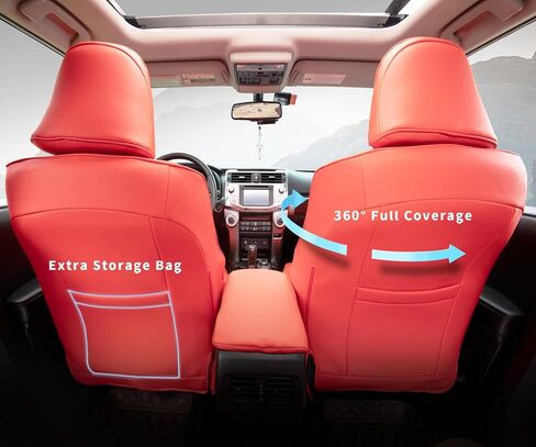 CoverCenter® for Toyota 4Runner Seat Covers 2011-2024(2-Row,5 Seats Model ONLY),Custom-Fit Full Set Bright Red Seat Cover for 4Runner 2024 2023 2022 2021 2020 2019 2018-2011 Luxury Leather Accessories in Saudi Arabia