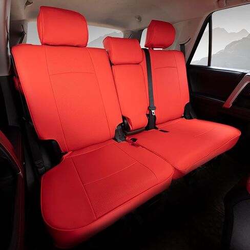 CoverCenter® for Toyota 4Runner Seat Covers 2011-2024(2-Row,5 Seats Model ONLY),Custom-Fit Full Set Bright Red Seat Cover for 4Runner 2024 2023 2022 2021 2020 2019 2018-2011 Luxury Leather Accessories in Saudi Arabia