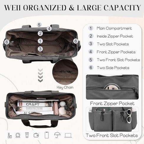 VX VONXURY Tote Bag for Women Crossbody Bag with Multi Pockets Work Bag for Large Women Handbag For Travel Daily Gym in Kuwait