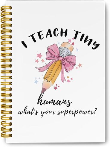 Teacher Gifts It's A Good Day To Tiny Humans Journaling Notebooks, Trendy Coquette Pencil Bows Spiral Notebook, Best Teacher Gifts for Women, Hardcover Spiral Notebooks College Ruled 5.5 x 8.3 in Saudi Arabia