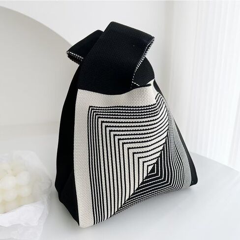 Mini Crochet Tote Bag, Small Tote Bag Mini Crochet Purse for Women with Pendant in Saudi Arabia