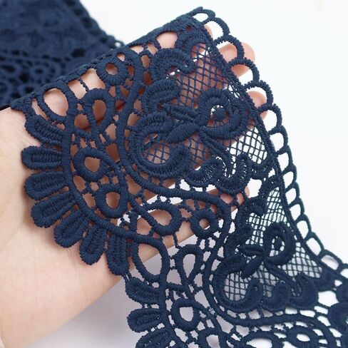 IDONGCAI Venice Lace Trim 4 Inch Wide Lace Trim Lace Edge Trim Floral Venice Lace Ribbon Embroidered Lace Wedding Applique DIY Sewing Crafts(Light Purple) in Kuwait