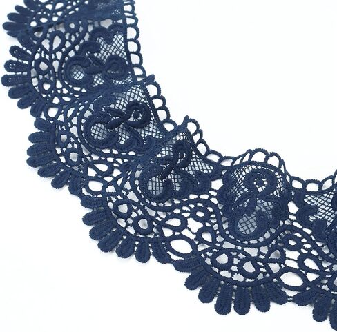 IDONGCAI Venice Lace Trim 4 Inch Wide Lace Trim Lace Edge Trim Floral Venice Lace Ribbon Embroidered Lace Wedding Applique DIY Sewing Crafts(Light Purple) in Kuwait