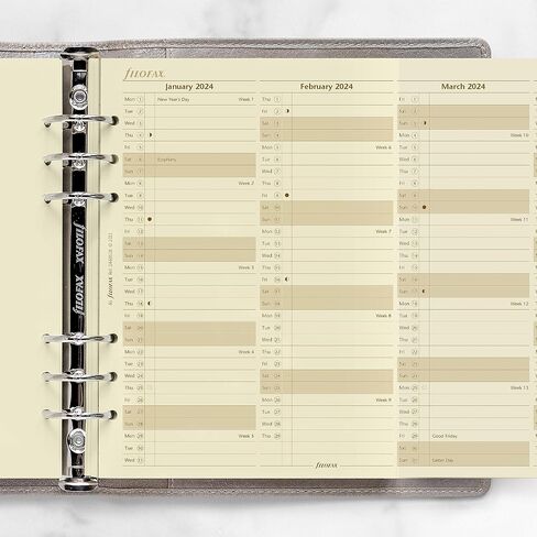 Filofax Calendar Diary Refill, A5 Size, Vertical Year Planner, Cotton Cream Paper, English, 2025 (C68508-25) in Saudi Arabia