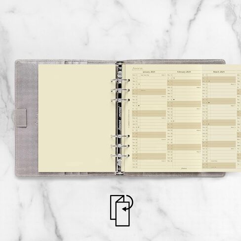Filofax Calendar Diary Refill, A5 Size, Vertical Year Planner, Cotton Cream Paper, English, 2025 (C68508-25) in Saudi Arabia