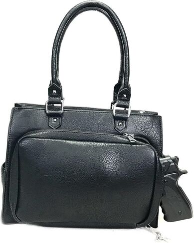 Medium Studded Gun Purse Leatherette Locking Concealed Carry Tote Purse in Saudi Arabia