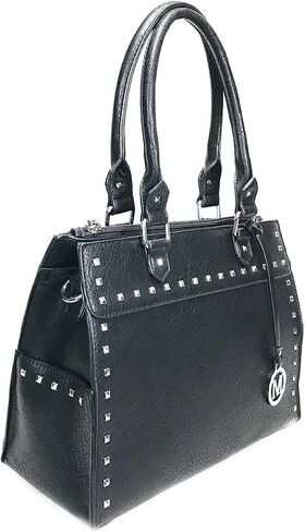 Medium Studded Gun Purse Leatherette Locking Concealed Carry Tote Purse in Saudi Arabia