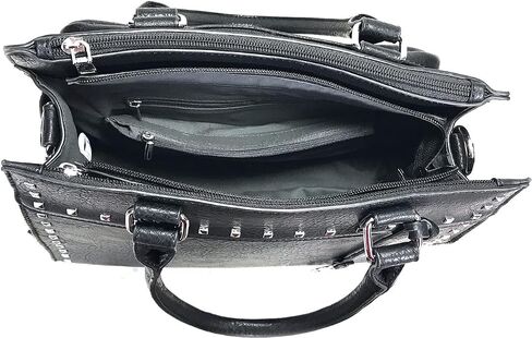 Medium Studded Gun Purse Leatherette Locking Concealed Carry Tote Purse in Saudi Arabia