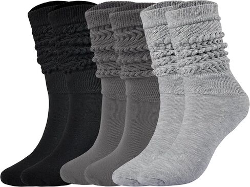 JORMATT Women Slouch Socks Thick Boot Socks Soft Extra Long Knee High Scrunch Socks Size 5-10 in Saudi Arabia