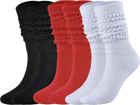 JORMATT Women Slouch Socks Thick Boot Socks Soft Extra Long Knee High Scrunch Socks Size 5-10 in Saudi Arabia